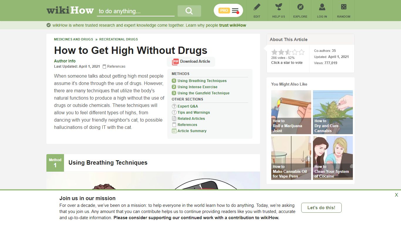 3 Ways to Get High Without Drugs - wikiHow